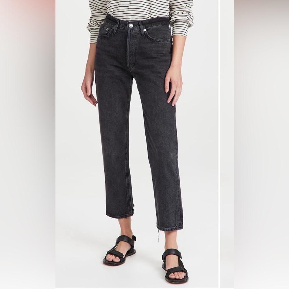 AGOLDE black denim jean size 27 ankle length